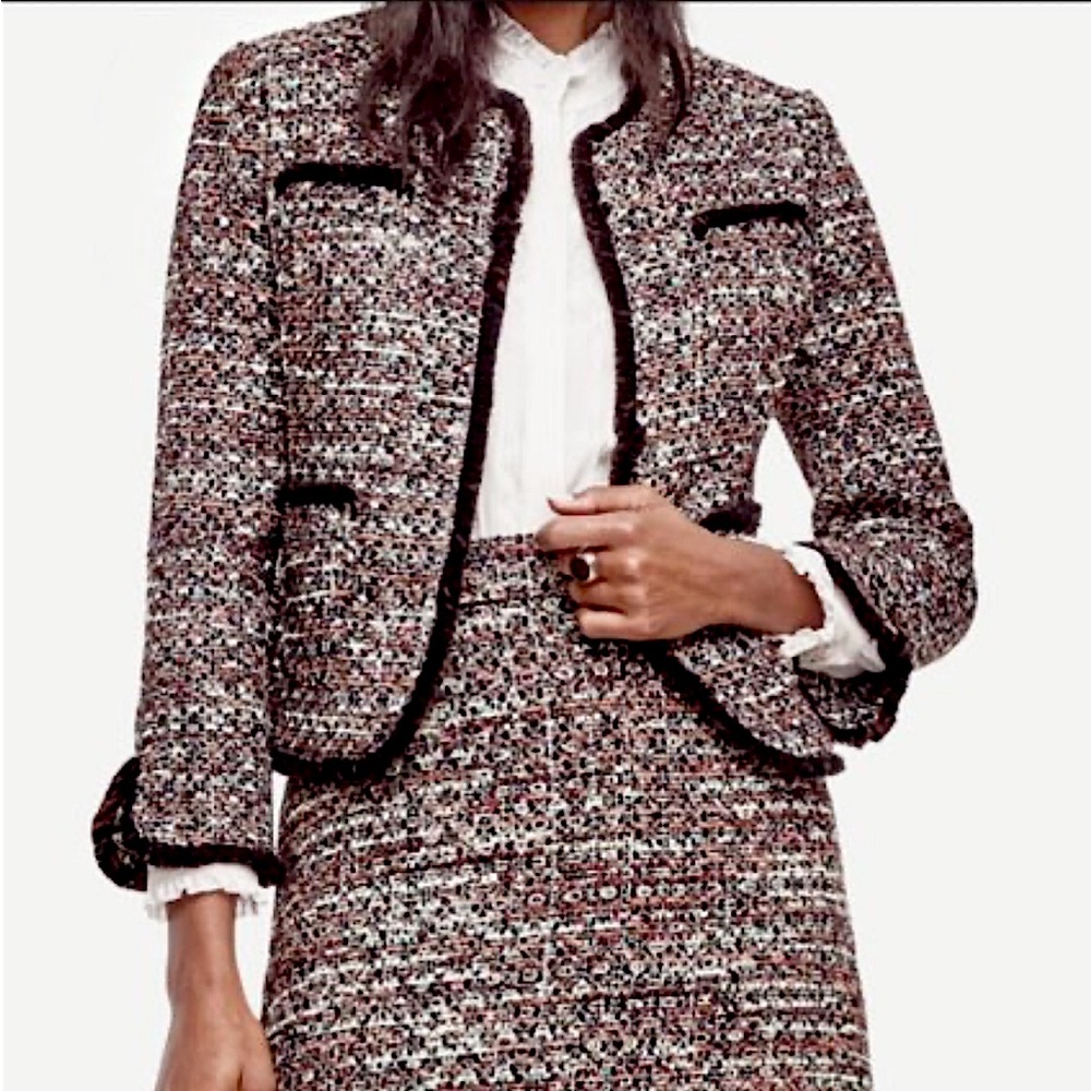 Ann Taylor Sequin Tweed Jacket